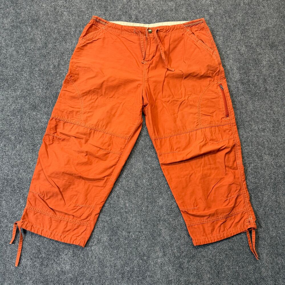 Kuhl KühlDry Men's XL Orange Hiking Cargo Capri Pants Cropped Outdoor Nylon